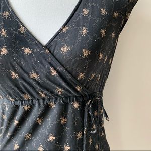 J. Crew Flowery Black High Wasited Top Size Small